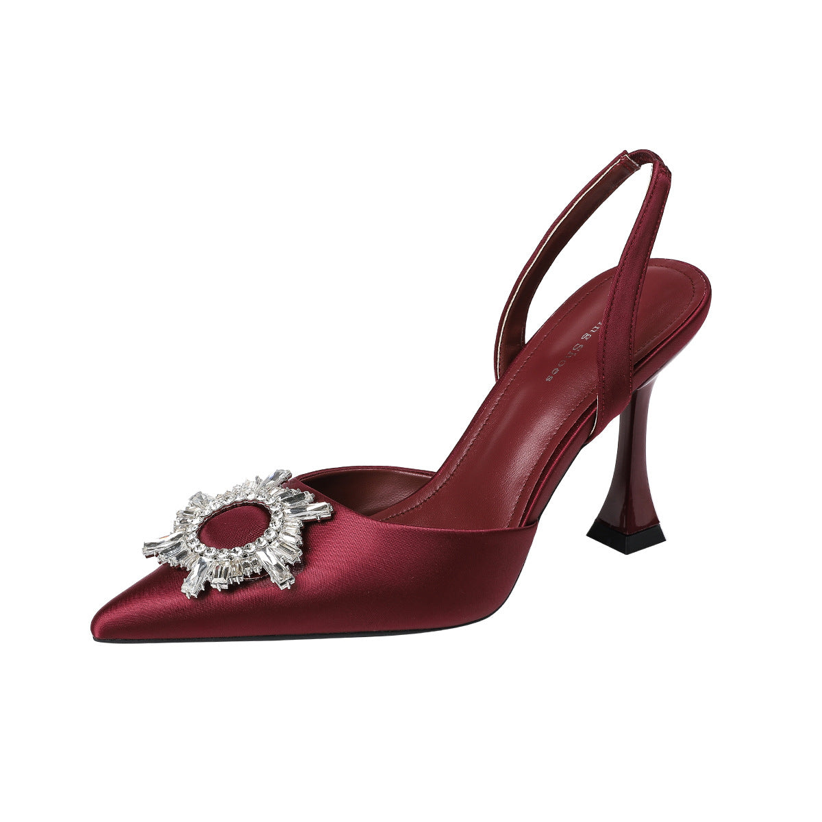 Women's Sunflower Metal Buckle Pointed High Pumps Spring Heels