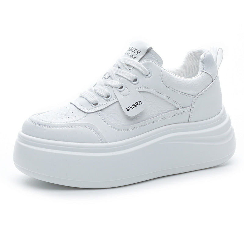 Women's Spring Hidden Platform White Wedge Fashion Small Women's Casual Shoes