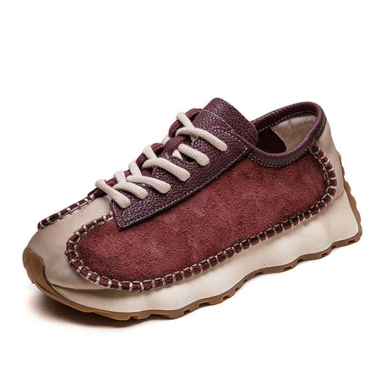Design Pumps First Layer Cowhide Low Casual Shoes