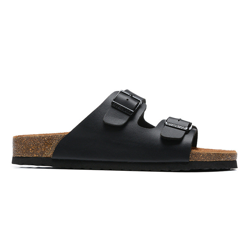 Women's Summer Niche Roman Style Cork Sole Flat Slippers
