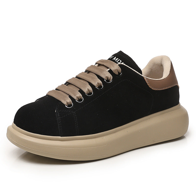 Women's Mcqueen White Flat Elevator Wild Sports Casual Shoes