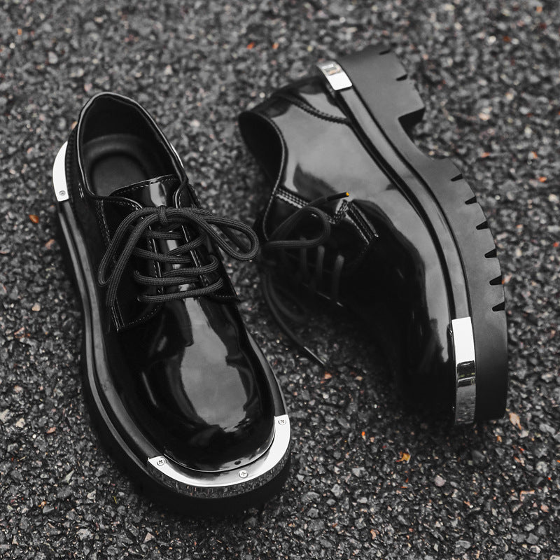 Men's Height Increasing British Style Martin Low Leather Shoes