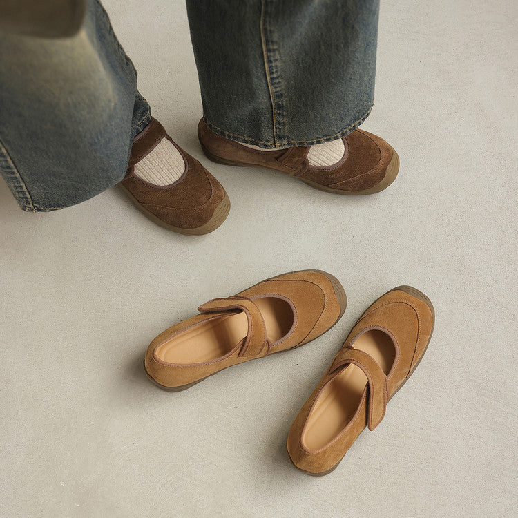 Women's Retro Style Frosted Round Toe Invisible Women's Fashion Shoes