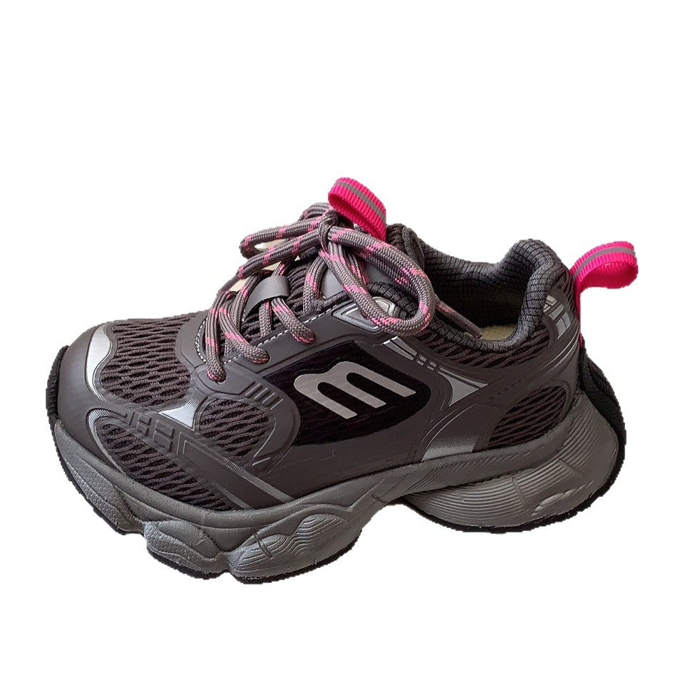 Children's Retro Metallic Spring Daddy Mesh Breathable Boys For Catwalk Soft Children's Sports Shoes
