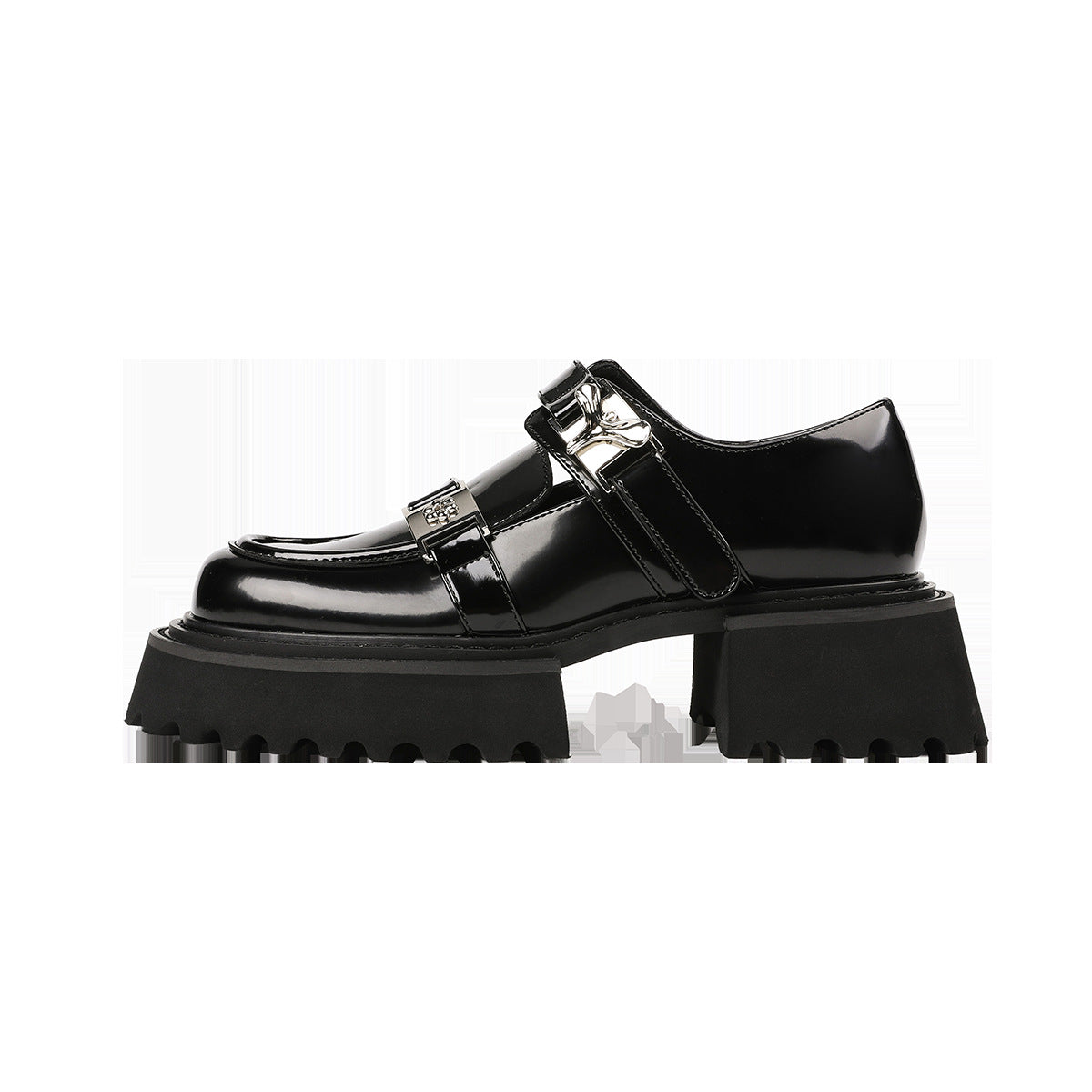 Mouth Double Row Metal Buckle Mary Jane Female Platform Women's Shoes