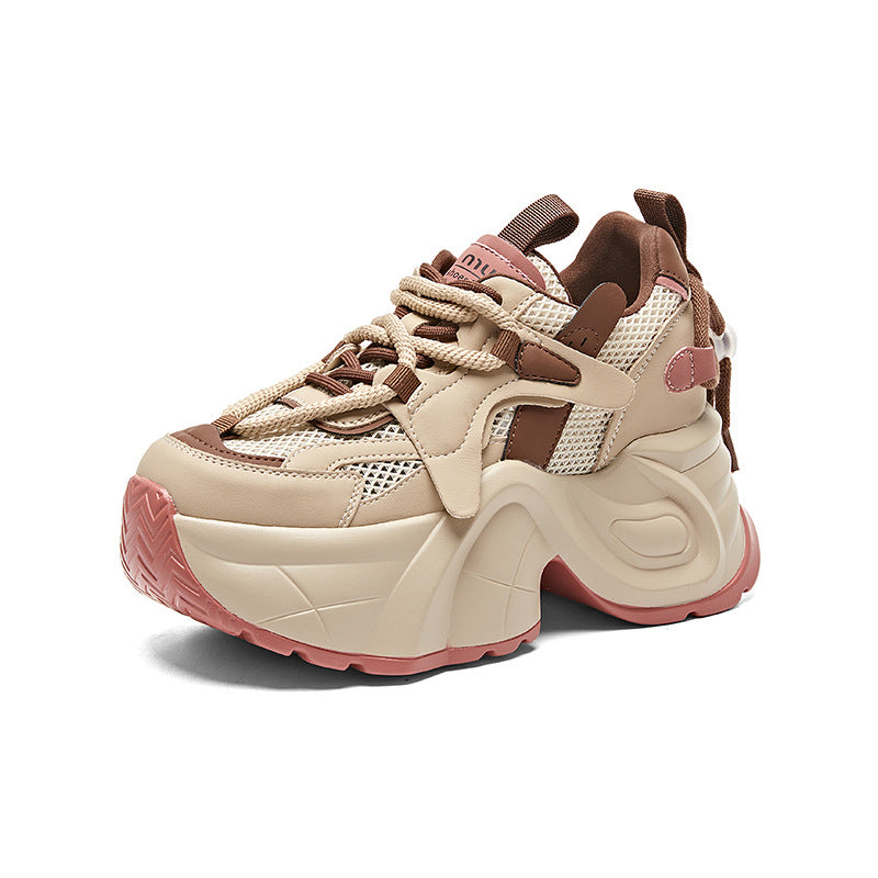 Women's Mesh Breathable Thick Bottom Height Increasing Women's Casual Shoes