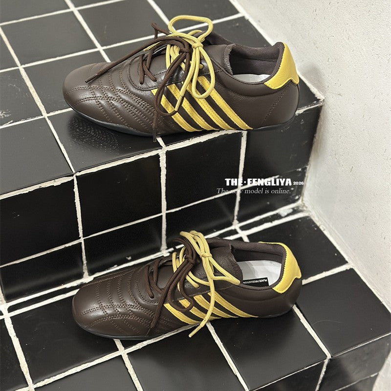 Women's Head Flat German Training Spring Retro Color Casual Shoes