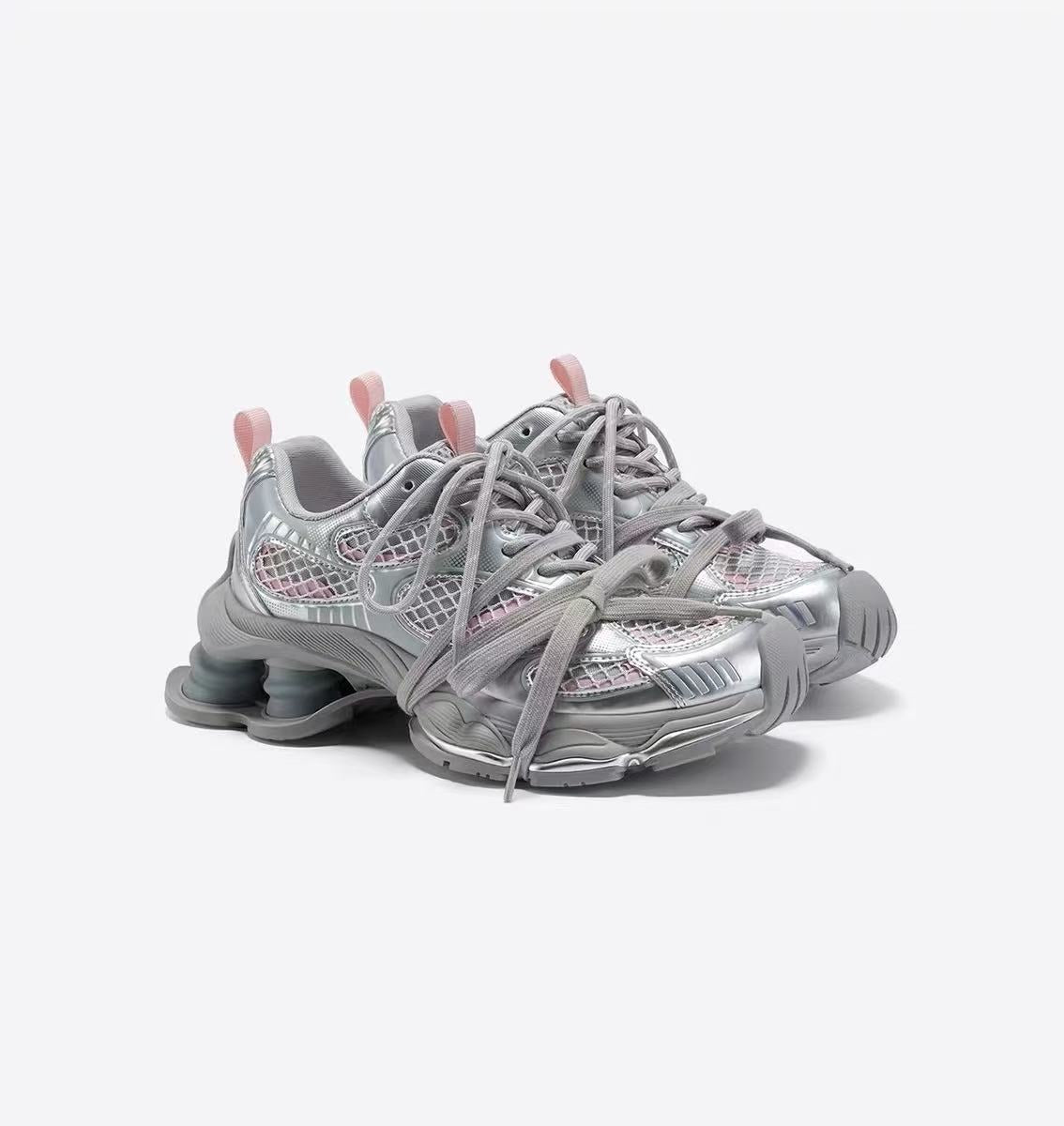 Women's Lin Yun Particle Dad Old Platform Mesh Elevator Women's Board Shoes