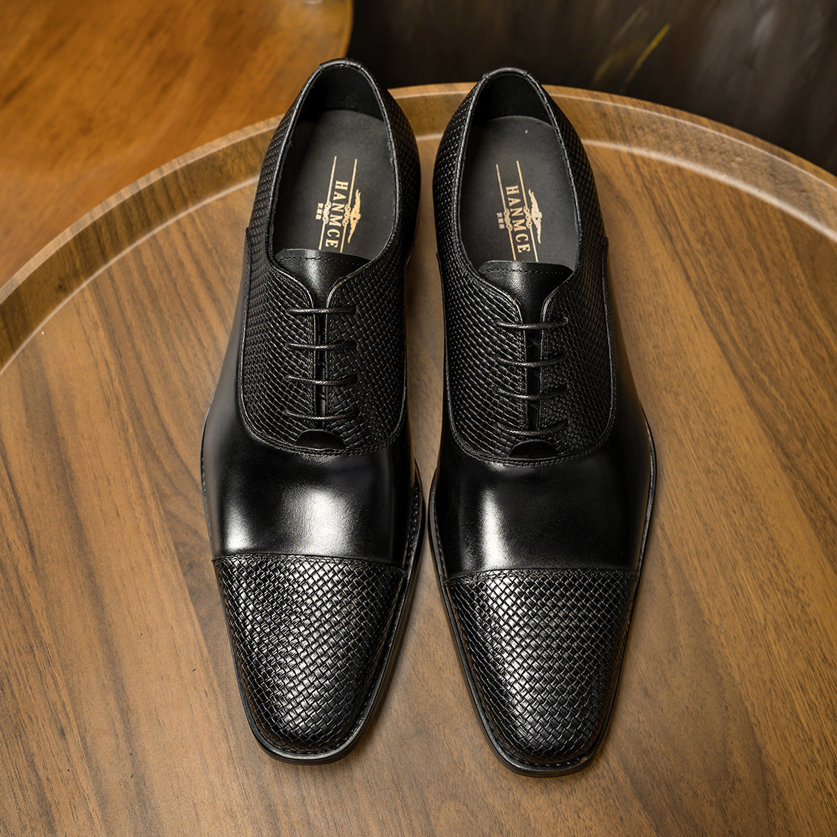 Men's Formal Fashion Office Stitching Oxford Black Wedding Best Men's Business Leather Shoes