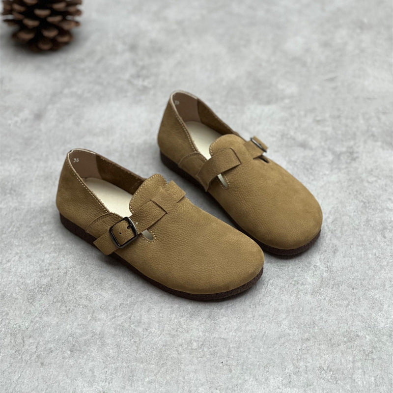 Women's Mori Style Artistic Genuine Retro Round Toe Soft Versatile Women's Casual Shoes
