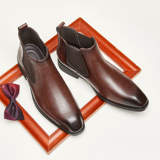 Men's Martin Retro Business Square Toe British Chelsea Boots
