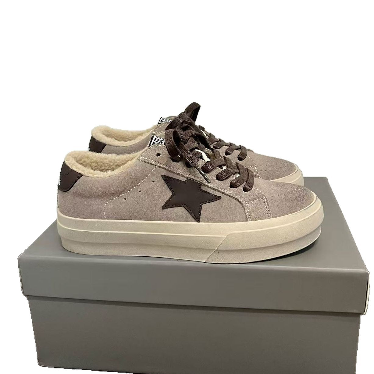 Women's Genuine Distressed Dirty Golden Goose Lamb Fur With Veet Men's Shoes