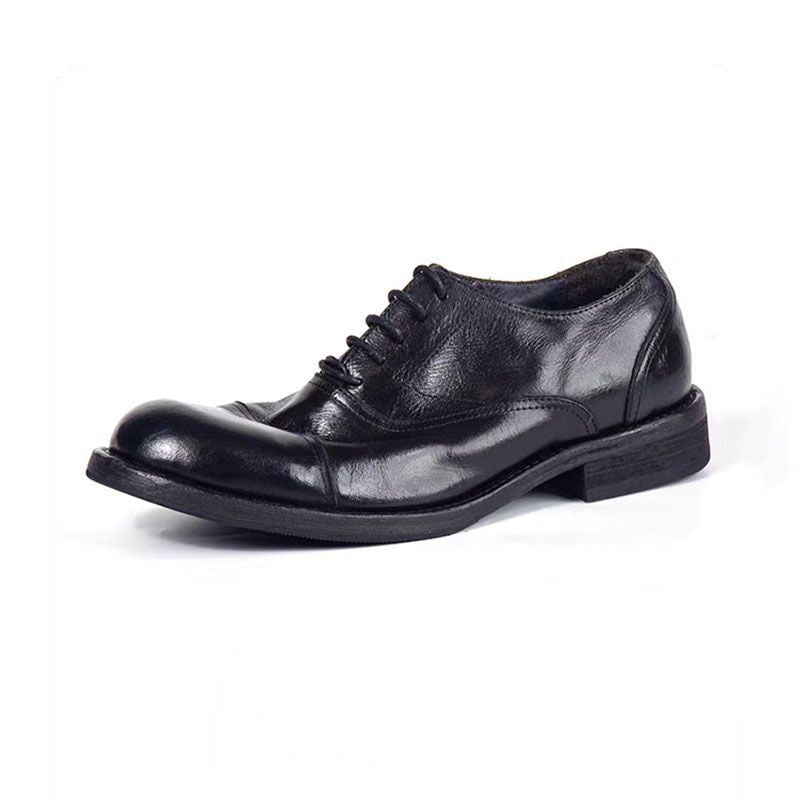 Horse Genuine Sole Washed Old Platform Leather Shoes