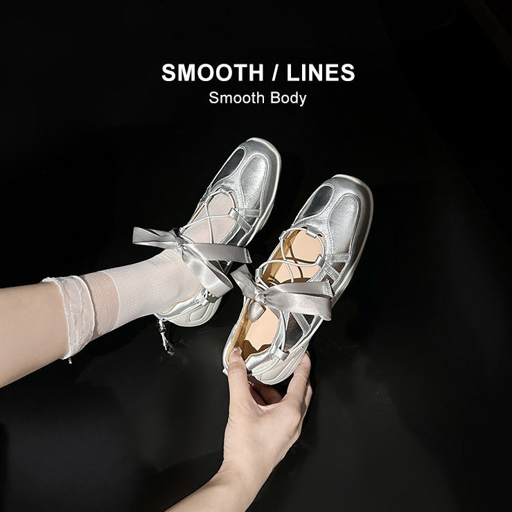Fashion Strap Ballet Female Platform Bow Flat Casual Shoes