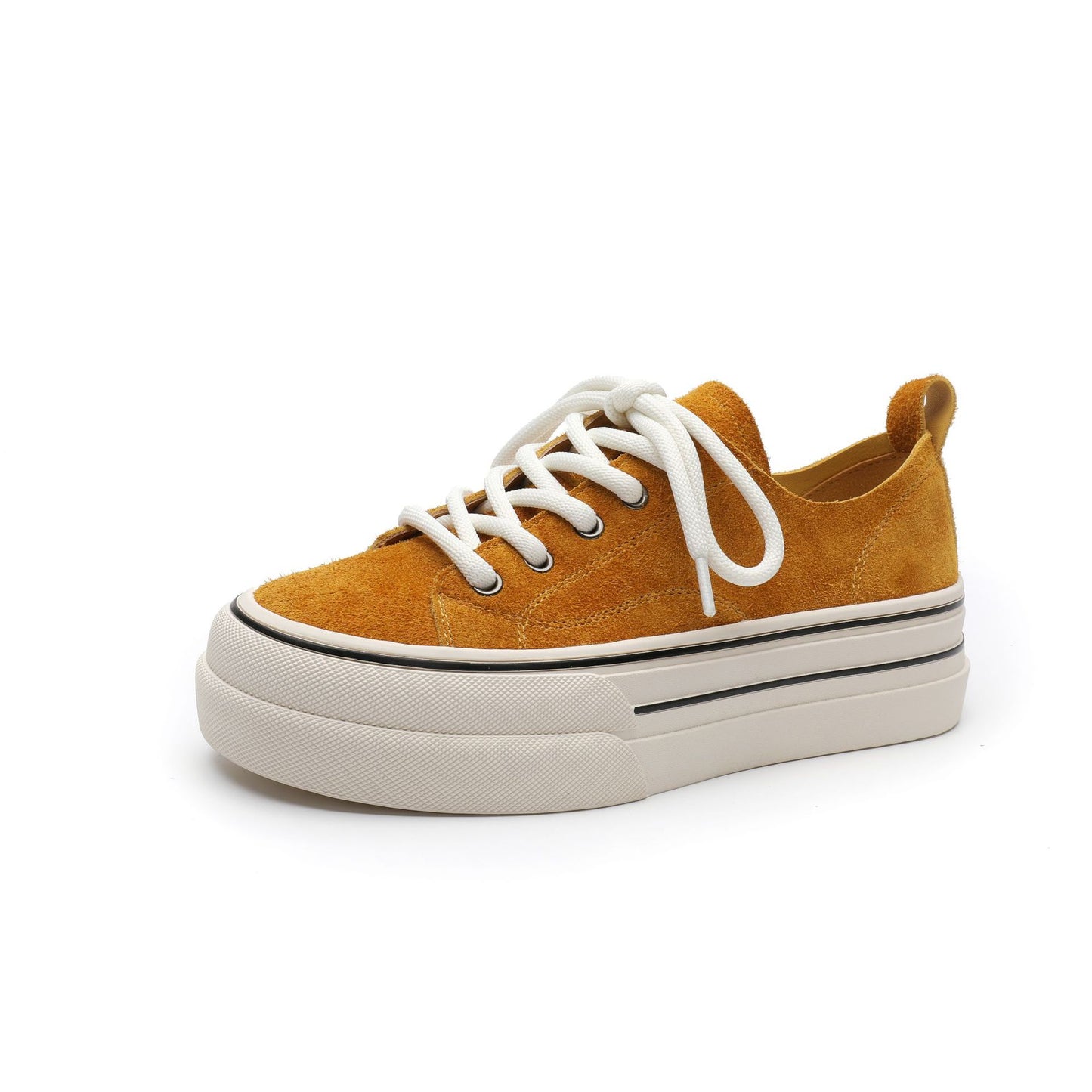 Women's Frosted Cowhide Board Summer Round Toe Retro Women's Casual Shoes