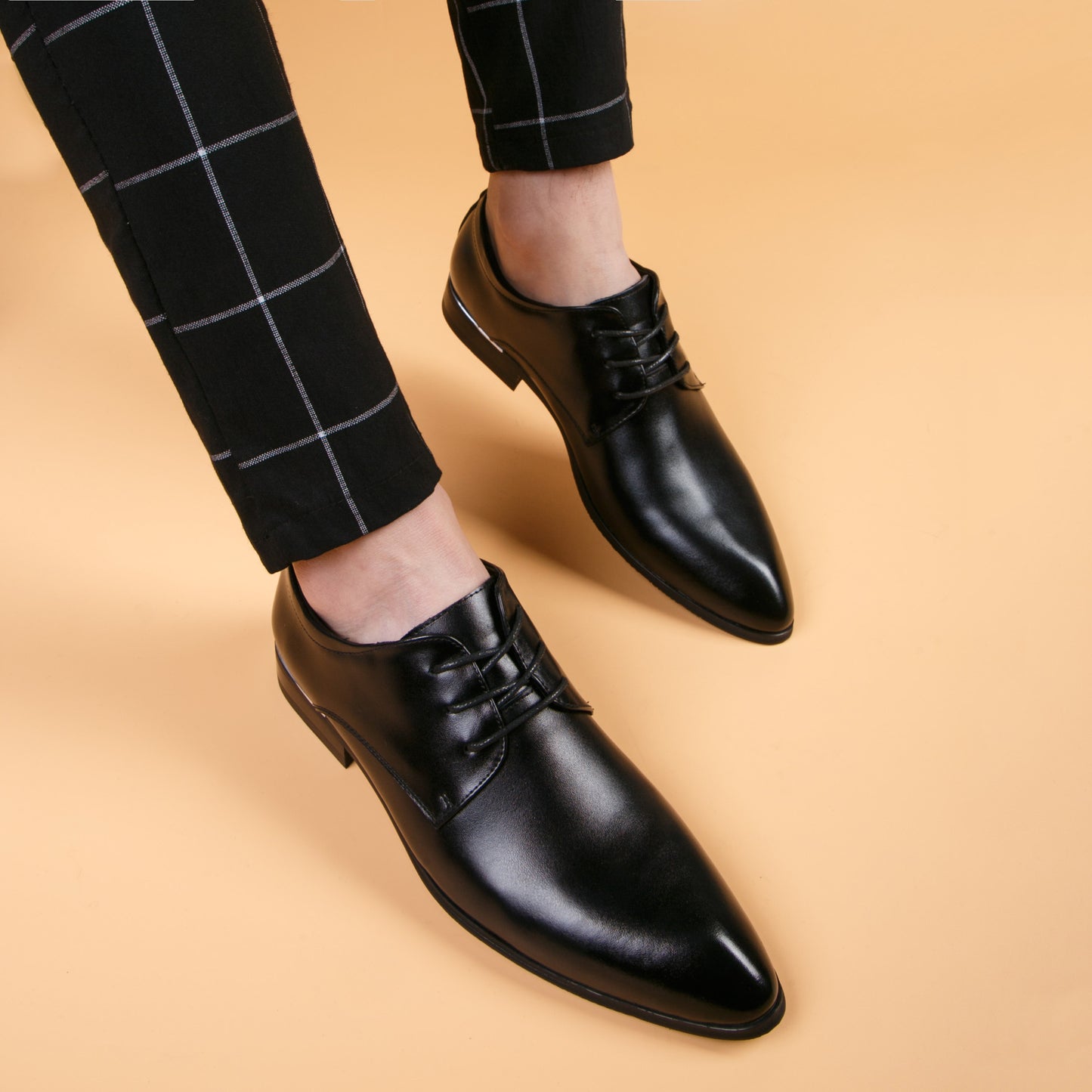 Men's Black Breathable Best Man Wedding Formal Men's Business Leather Shoes
