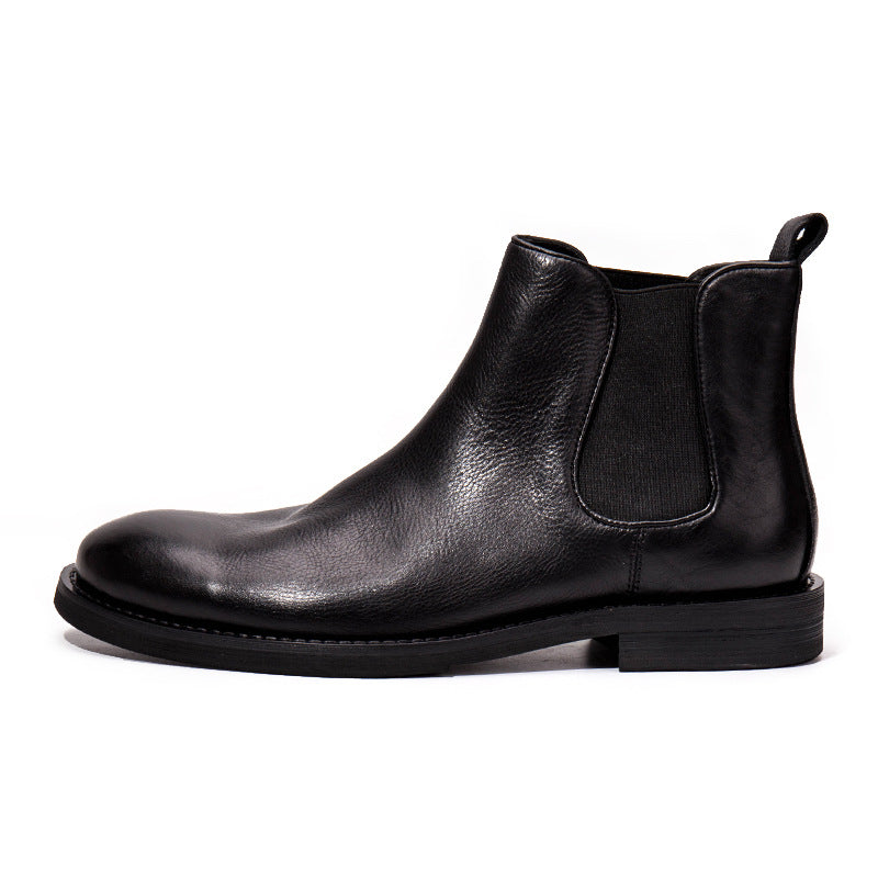Men's Chelsea Round Toe Brown Martin First Boots