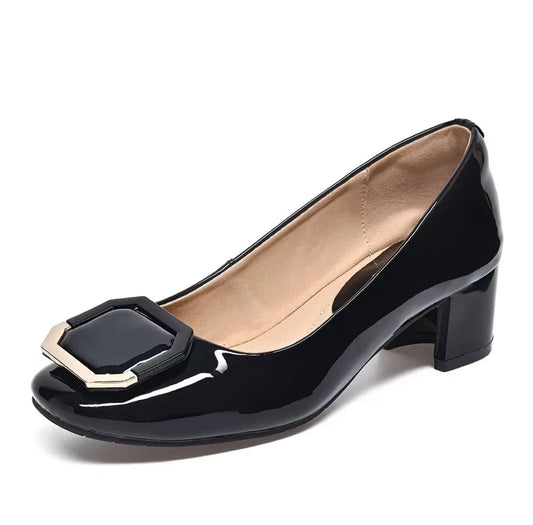 Women's Genuine Low-cut Square Toe Soft Bottom Women's Shoes