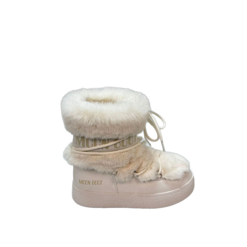 Women's Warm Slugged Bottom Moon Winter Cotton Mulberry Slope Boots