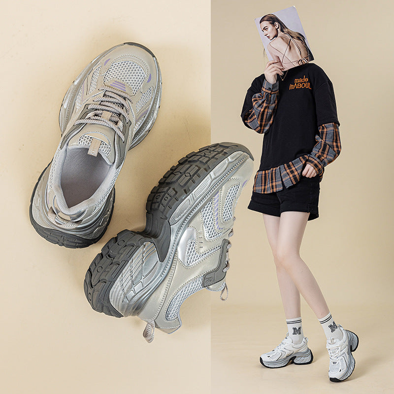 Women's Suction Film Bottom Dad Summer Thick Breathable Women's Sports Shoes