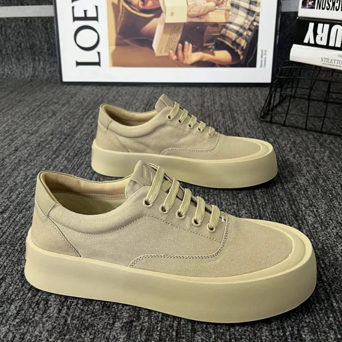 Men's Skate Muffin Simple Trendy Versatile Breathable Casual Shoes