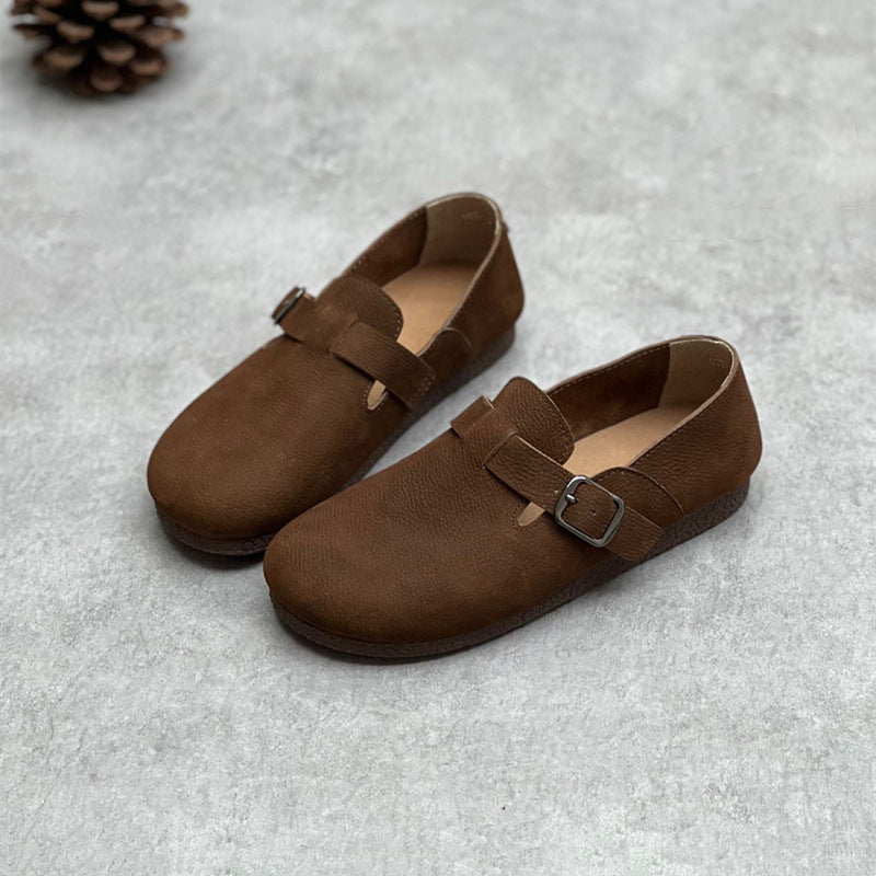 Women's Mori Style Artistic Genuine Retro Round Toe Soft Versatile Women's Casual Shoes