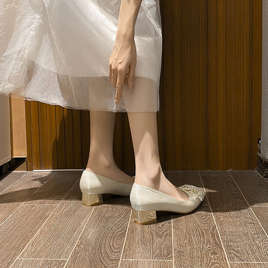 Chunky Main Dress Not Tired Feet Bridesmaid Plus Size Heels