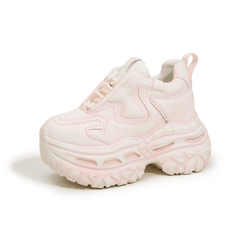 Women's Height Increasing Insole Dad Spring Fashion Brushed Versatile Women's Sports Shoes