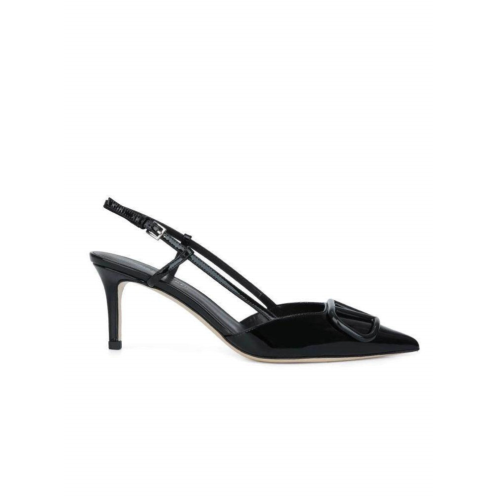 Women's Pointed Toe Stiletto Nude Color Back Empty Closed Sandals