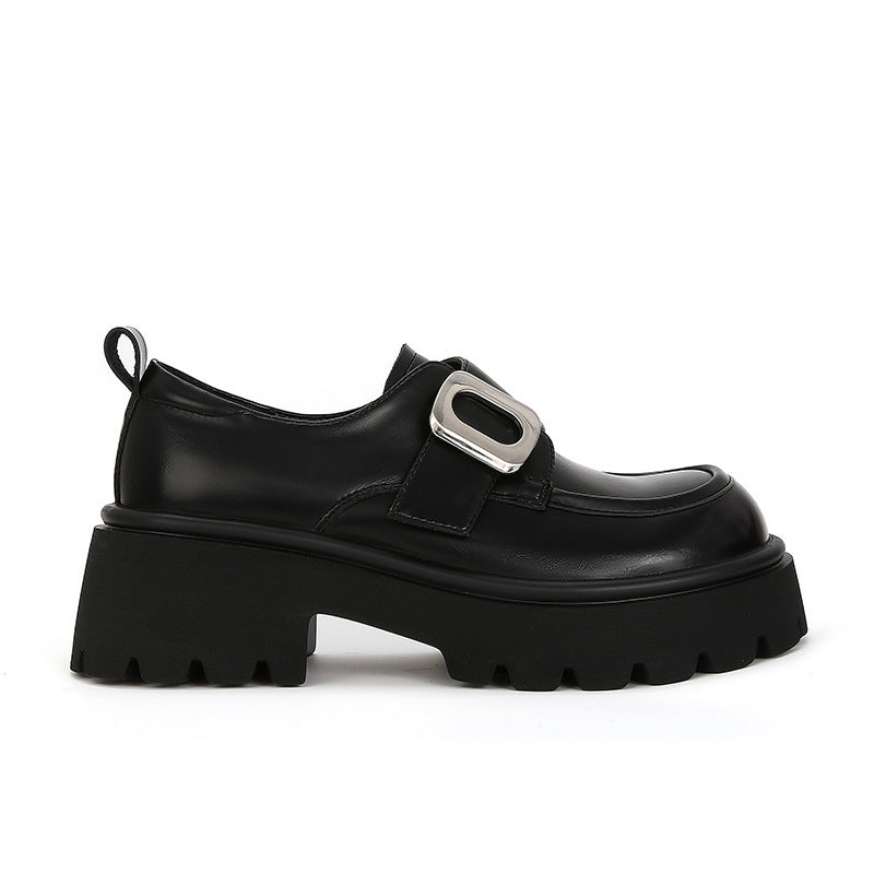 Genuine Platform Muffin College Style One Pedal Female British Vintage Loafers