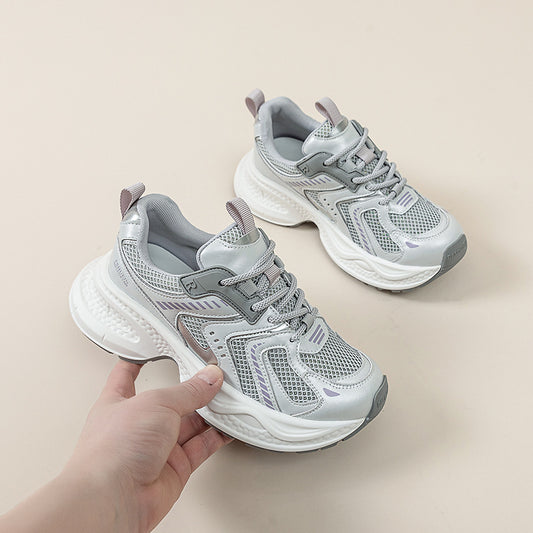Women's Authentic Clunky Thin Muffin Platform Mesh Sneakers
