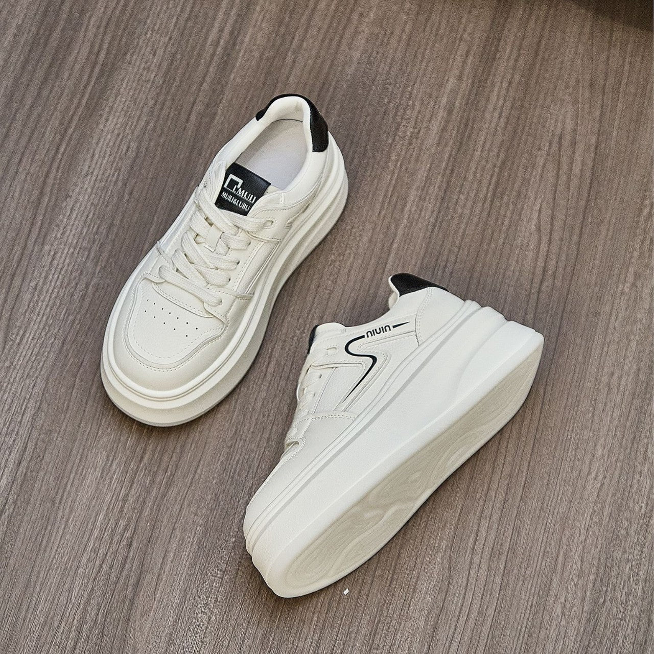 Women's Authentic Platform White Autumn Color Matching Small Height Increasing Women's Sports Shoes