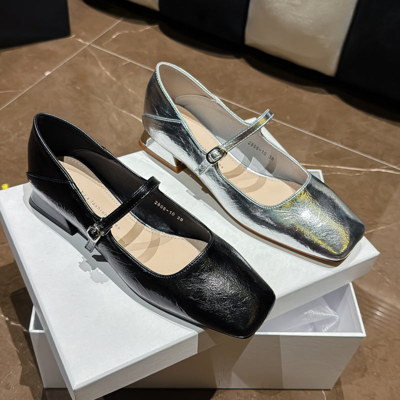 Square Toe Strap Low Low-cut Mary Jane Women's Fashion Shoes