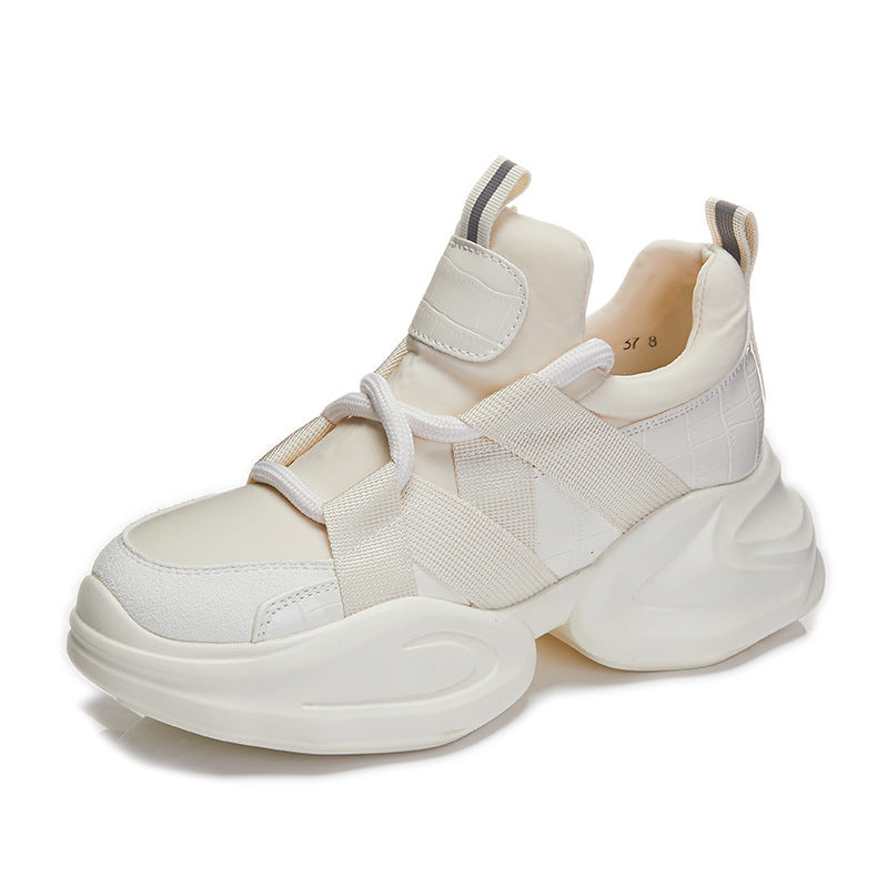 Women's Authentic Clunky Korean Black Platform Height Women's Casual Shoes