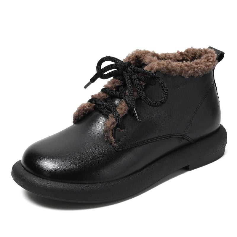 Women's Thermal Cotton Flat Ankle Winter First Snow Boots