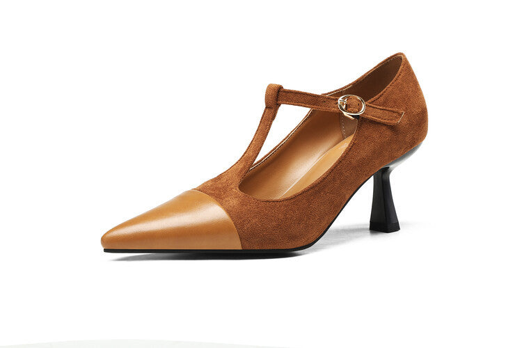 Women's Single-layer Belt Pointed High Plus Size Women's Fashion Shoes