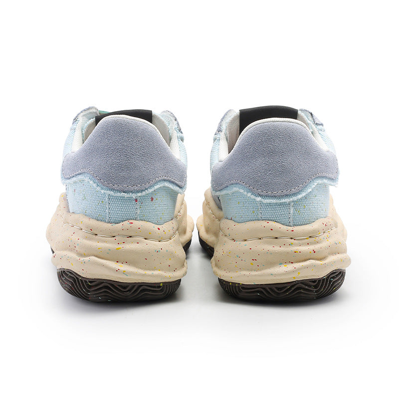 Women's & Men's Blue Shell Toe Thick-soled Dissoed Niche Sneakers