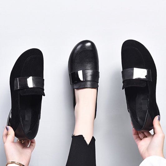 Women's Genuine Pumps Soft Autumn Bottom Chunky Women's Casual Shoes