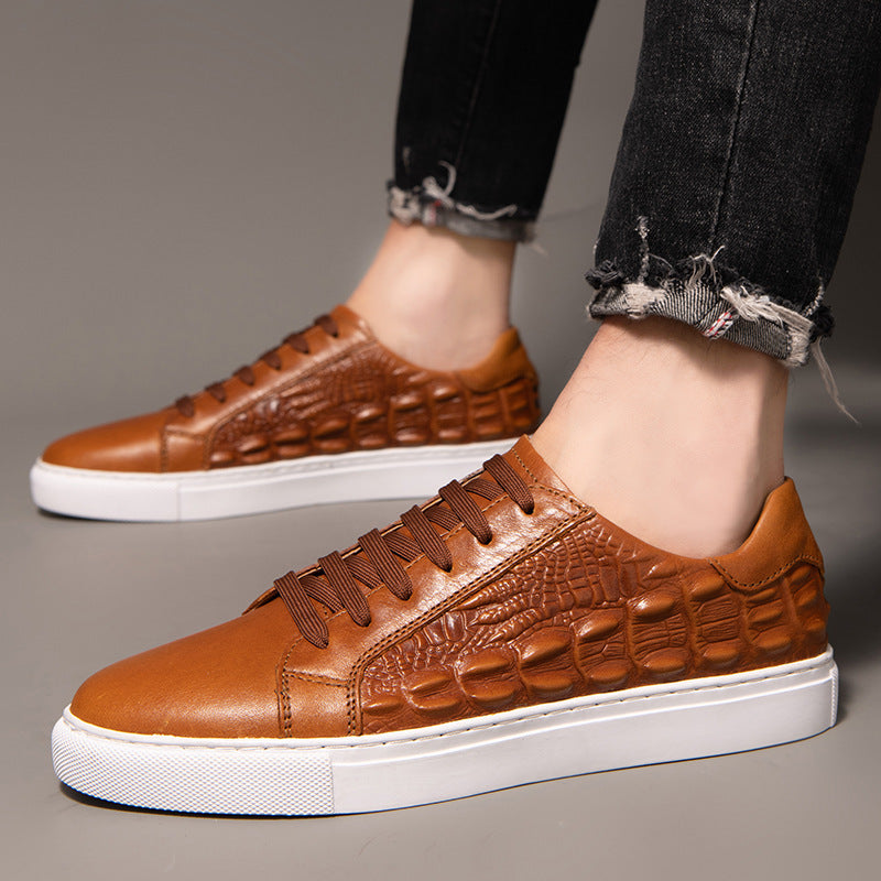 New Men's Trend Texture Low Trendy Men's Board Shoes