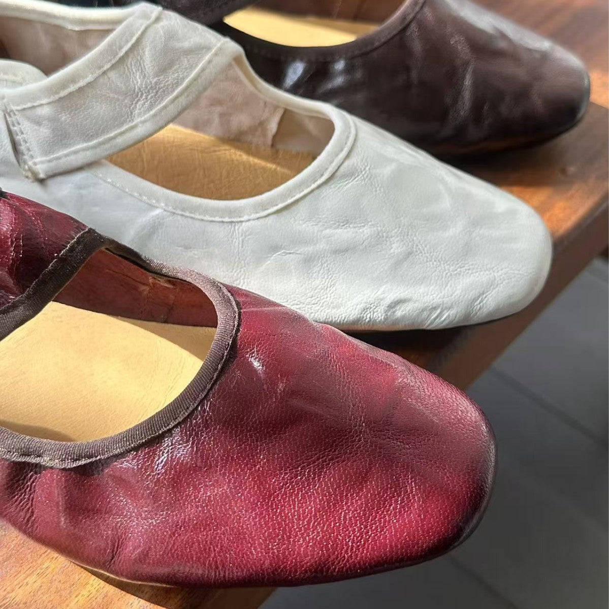 Women's Spring Novice Scratch Pattern Sheepskin Mary Jane Genuine Retro Women's Casual Shoes