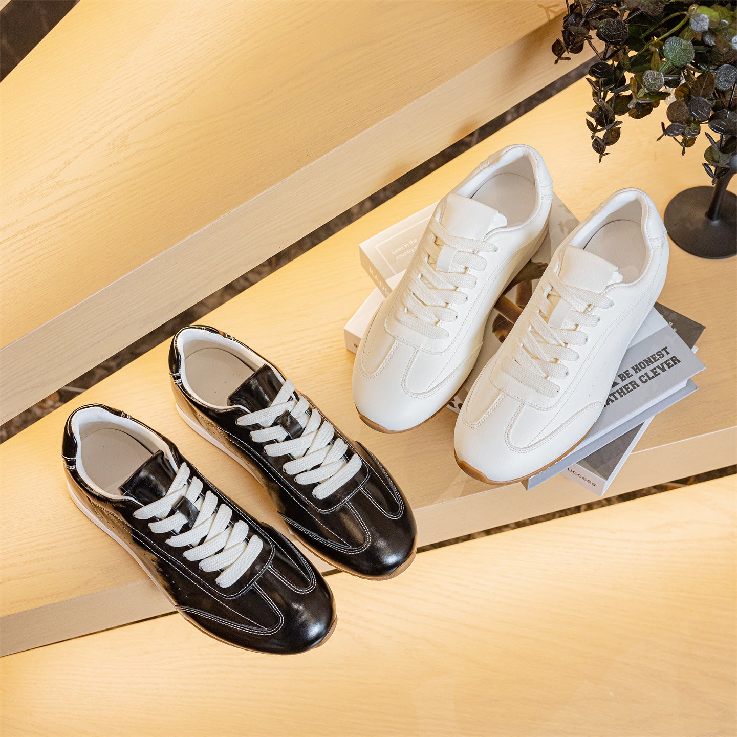 Women's Layer Cowhide Retro Black German Training Spring Genuine Inside Women's Casual Shoes