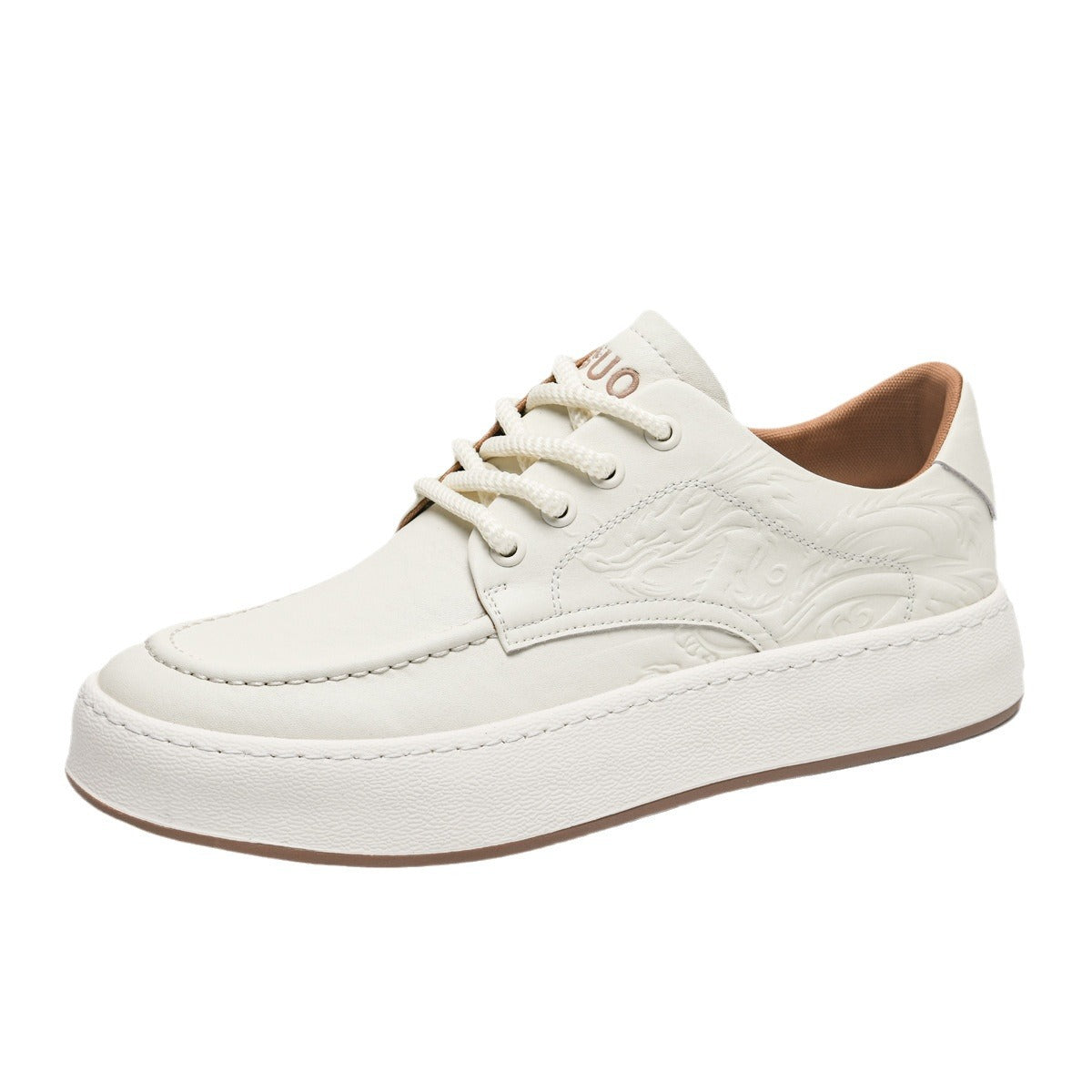 Men's White Dragon Limit Fashion Board Raise Casual Shoes
