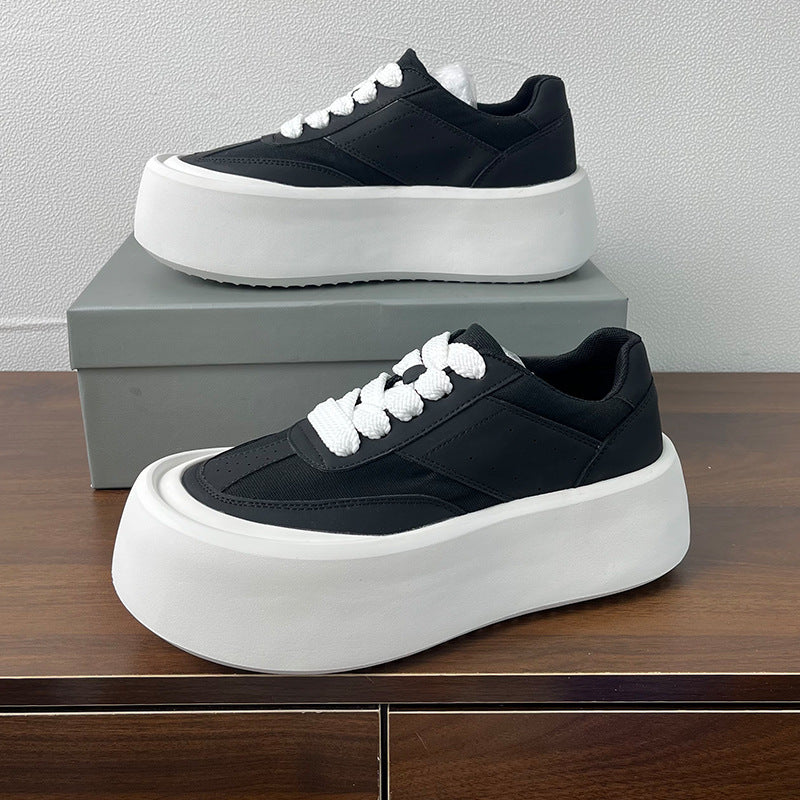 Men's Beautiful Platform Sports Bread White Sneakers