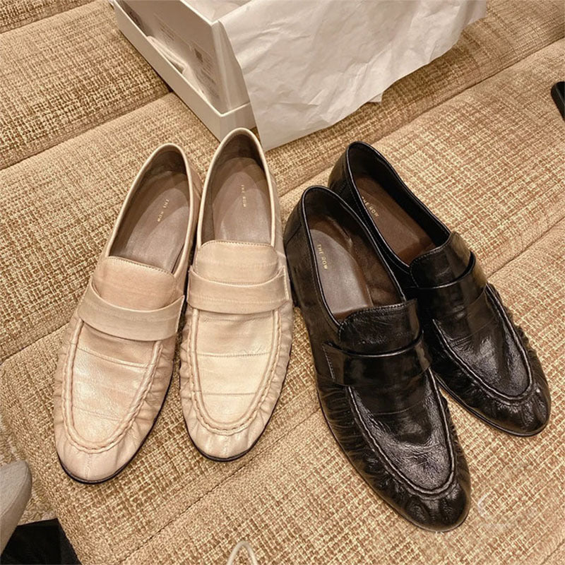 Women's Retro Fashion Genuine Pumps Eel Skin Leather Shoes