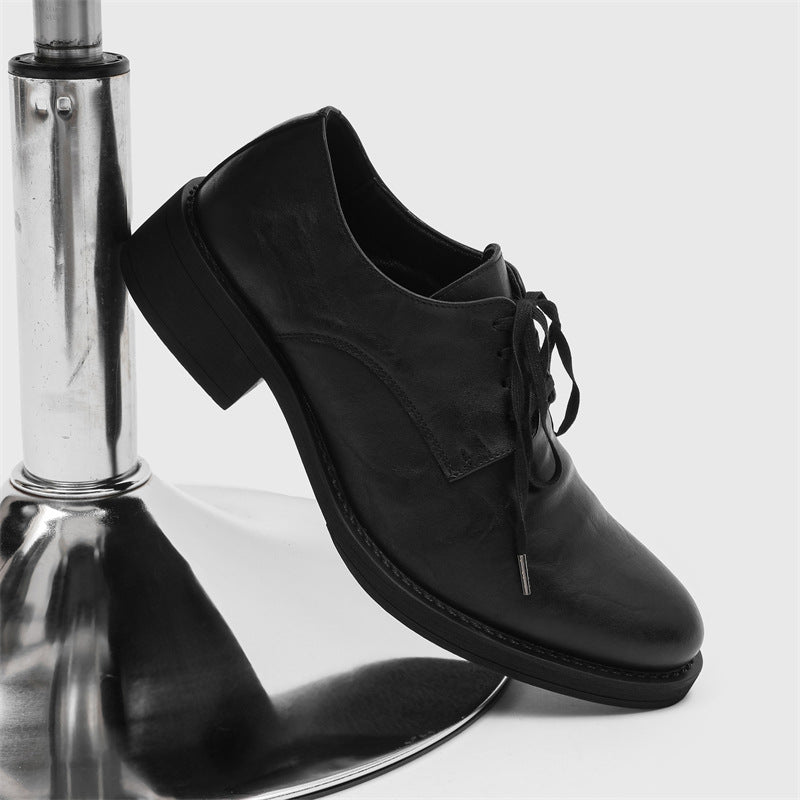 Men's Business Formal Soft Black Bottom Surface British Leather Shoes