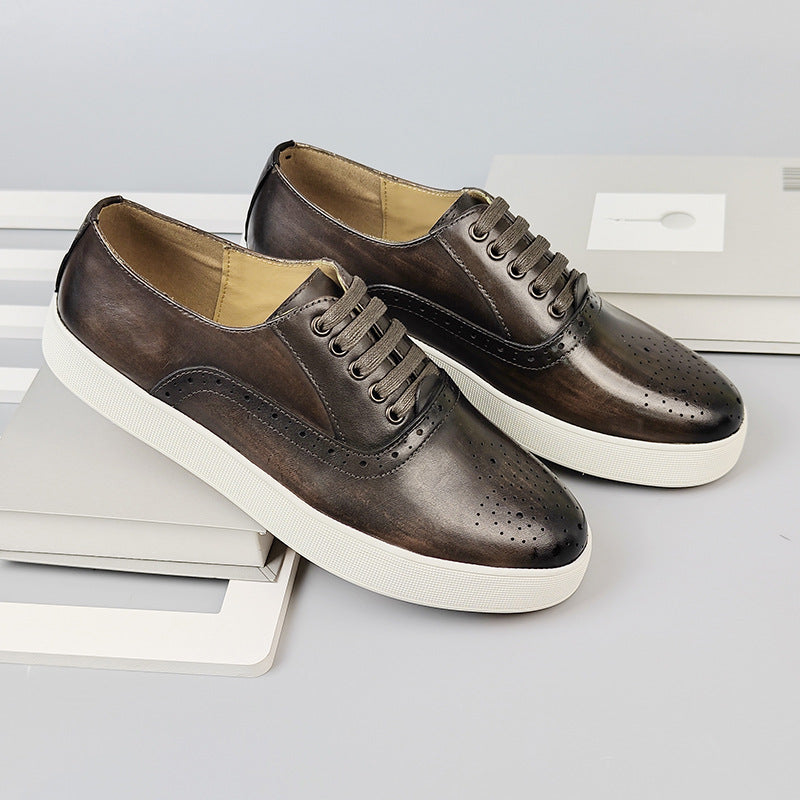Trendy Beautiful Men's Genuine Pure Cowhide Men's Casual Leather Shoes