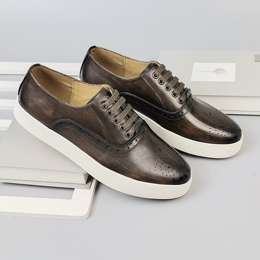 Trendy Beautiful Men's Genuine Pure Cowhide Men's Casual Leather Shoes