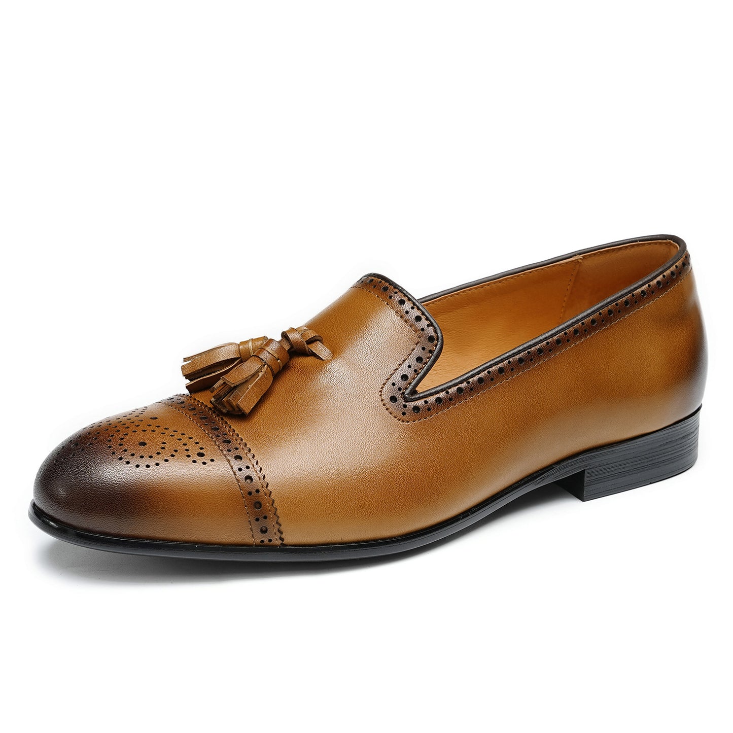 Men's Non-british Style Carving Business Slip-on Tassel Loafers