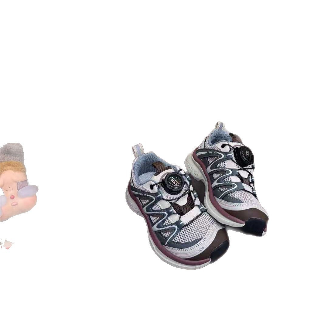 Children's Summer Single Mesh Button Medium Large Sneakers