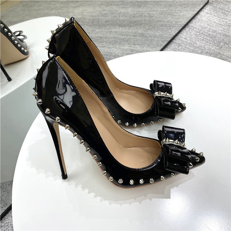 Bow High Pointed Toe Stiletto Elegant Women's Fashion Shoes